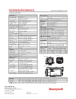 Предварительный просмотр 2 страницы Honeywell HCC484L Specifications