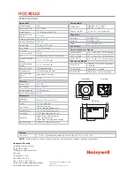 Предварительный просмотр 2 страницы Honeywell HCC485LX Specifications