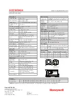 Предварительный просмотр 4 страницы Honeywell HCCWD484 Specification