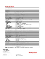 Предварительный просмотр 4 страницы Honeywell HCCWD484X Specifications