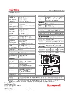 Предварительный просмотр 2 страницы Honeywell HCD484E Specifications