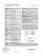 Предварительный просмотр 2 страницы Honeywell HCD484L Specifications