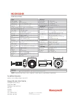 Предварительный просмотр 2 страницы Honeywell HCD95534X Specifications