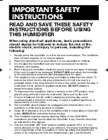 Предварительный просмотр 2 страницы Honeywell HCM 890 - 2 Gallon Cool Moisture Humidifier Owner'S Manual