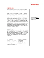 Предварительный просмотр 1 страницы Honeywell HCM404LX Specifications