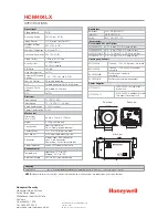 Предварительный просмотр 2 страницы Honeywell HCM404LX Specifications