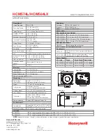 Предварительный просмотр 2 страницы Honeywell HCM574L Specifications