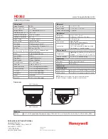 Предварительный просмотр 2 страницы Honeywell HD262 Specifications