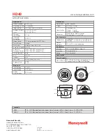 Предварительный просмотр 2 страницы Honeywell HD40 Specifications