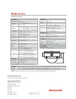 Предварительный просмотр 2 страницы Honeywell HD4D Series Specifications