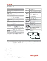 Предварительный просмотр 2 страницы Honeywell HD4DX Specifications