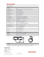 Preview for 2 page of Honeywell HD4VC4HRX Specifications