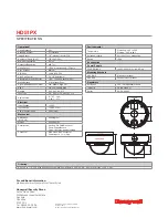 Предварительный просмотр 2 страницы Honeywell HD51PX Specifications