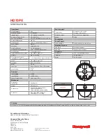 Предварительный просмотр 2 страницы Honeywell HD70PX Specifications