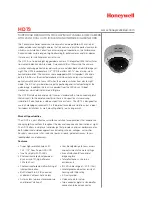 Предварительный просмотр 1 страницы Honeywell HD73 Series Specifications