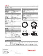 Предварительный просмотр 2 страницы Honeywell HD73 Series Specifications