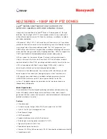 Preview for 1 page of Honeywell HDZ20HD Specifications