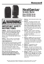 Honeywell HeatGenius HCE840 Series Operating And Safety Instructions Manual preview