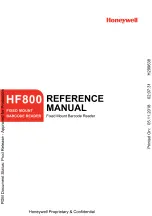 Предварительный просмотр 1 страницы Honeywell HF800 Series Reference Manual