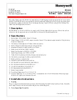 Preview for 1 page of Honeywell HP300ULX Product Installation Document