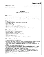 Preview for 1 page of Honeywell HPB407 Product Installation Document