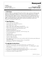 Preview for 1 page of Honeywell HPT724 Product Installation Document