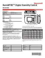 Preview for 1 page of Honeywell HumidiPRO Specifications