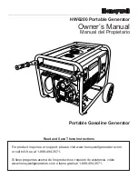 Preview for 1 page of Honeywell HW6200 - Portable Generator NOT Owner'S Manual