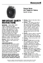 Honeywell HZ-1350 Series Important Safety Instructions Manual preview