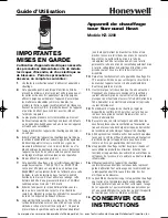 Preview for 5 page of Honeywell HZ-3200 - Fan Forced 1500W Charcoal Tower Surround Heater Owner'S Manual