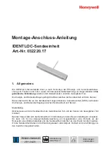 Preview for 1 page of Honeywell IDENTLOC 032220.17 Mounting And Connection Instructions