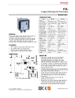 Предварительный просмотр 1 страницы Honeywell KSL Series Product Data