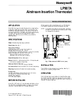 Предварительный просмотр 1 страницы Honeywell LP907A Installation Instructions Manual