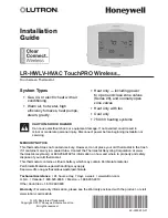 Preview for 1 page of Honeywell LR-HWLV-HVAC Installation Manual