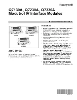 Preview for 1 page of Honeywell Modutrol IV Interface Modules Q7130A Installation Instructions Manual