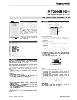 Preview for 1 page of Honeywell MT2000B1004 Installation Instruction