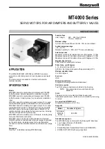 Предварительный просмотр 1 страницы Honeywell MT4000 Series Instruction Sheet