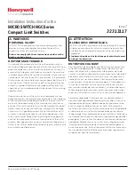 Honeywell NGC Series Installation Instructions Manual preview