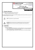 Honeywell NOTIFIER ASY-01-044-NIM Product Installation Sheet preview