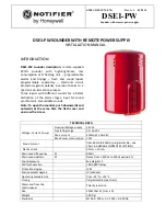 Preview for 1 page of Honeywell Notifier DSE1-PW Installation Manual