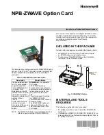 Honeywell NPB-ZWAVE Installation Instructions preview