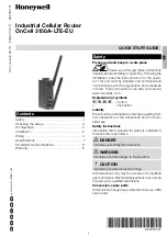 Предварительный просмотр 1 страницы Honeywell OnCell 3150A-LTE-EU Quick Start Manual