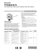 Preview for 1 page of Honeywell P7650A Series Installation Instructions Manual