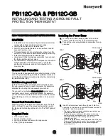 Preview for 1 page of Honeywell PB112C-GA Installation Manual