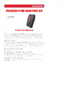 Honeywell Power Presenter RF Instruction Manual preview