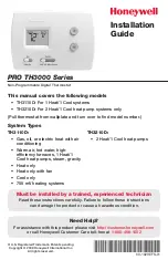 Preview for 1 page of Honeywell PRO TH3110D Installation Manual