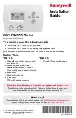 Preview for 1 page of Honeywell PRO TH4110D Installation Manual