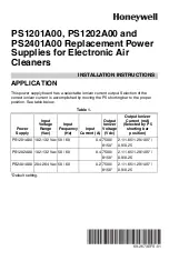 Honeywell PS1201A00 Installation Instructions Manual preview