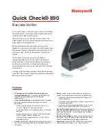 Предварительный просмотр 1 страницы Honeywell Quick Check 890 Specification Sheet