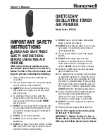 Honeywell QUIETCLEAN HFD230 Series Owner'S Manual preview